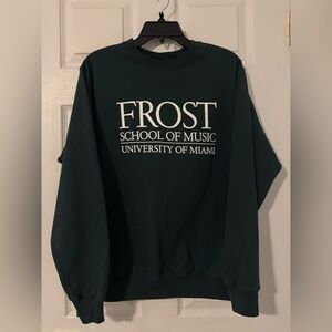 University of Miami Frost School of Music Dark Green Crewneck Sweater